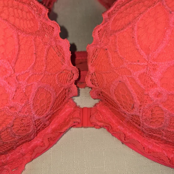 PINK Victoria's Secret Neon Pink Lace Bra - Picture 8 of 8